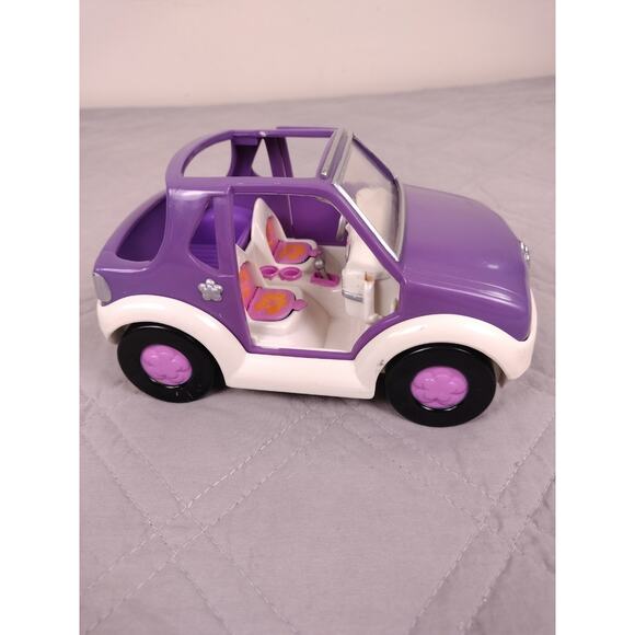 Fashion Polly Pocket Purple Beach Jeep Car Convertible With Flip Seats 2001 Rare - Picture 1 of 7
